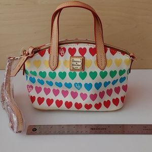 NWT Dooney & Bourke Mini Satchel Rainbow Hearts